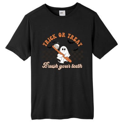 Trick Or Treat Brush Your Teeth Funny Halloween Dentist Funny Gift Tall Fusion ChromaSoft Performance T-Shirt