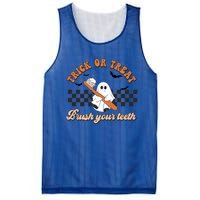 Trick Or Treat Brush Your Teeth Funny Halloween Dentist Funny Gift Mesh Reversible Basketball Jersey Tank