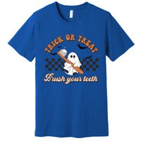 Trick Or Treat Brush Your Teeth Funny Halloween Dentist Funny Gift Premium T-Shirt