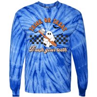 Trick Or Treat Brush Your Teeth Funny Halloween Dentist Funny Gift Tie-Dye Long Sleeve Shirt