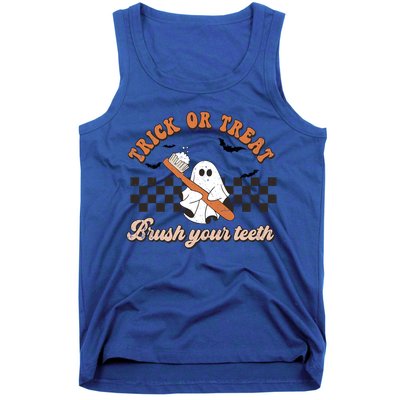 Trick Or Treat Brush Your Teeth Funny Halloween Dentist Funny Gift Tank Top