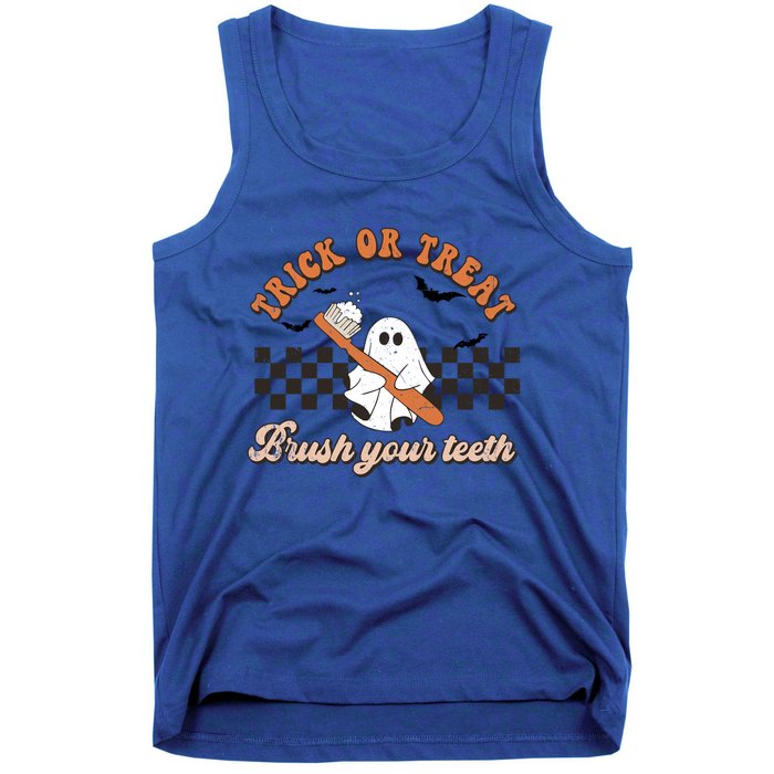 Trick Or Treat Brush Your Teeth Funny Halloween Dentist Funny Gift Tank Top