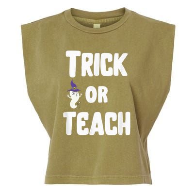 Trick Or Teach Funny Teacher Halloween - Teacher Halloween Garment-Dyed Women's Muscle Tee