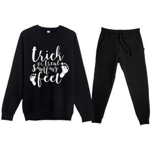 Trick Or Treat Smell My Feet Premium Crewneck Sweatsuit Set