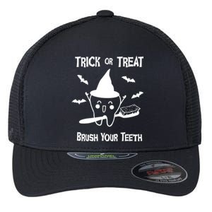 Trick Or Treat Brush Your Teeth Dentist Halloween Costume Gift Flexfit Unipanel Trucker Cap