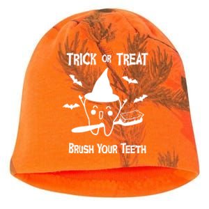 Trick Or Treat Brush Your Teeth Dentist Halloween Costume Gift Kati - Camo Knit Beanie