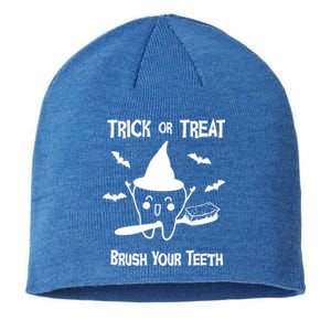 Trick Or Treat Brush Your Teeth Dentist Halloween Costume Gift Sustainable Beanie