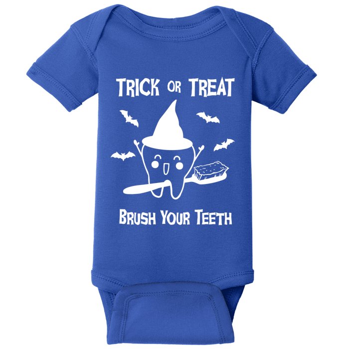 Trick Or Treat Brush Your Teeth Dentist Halloween Costume Gift Baby Bodysuit