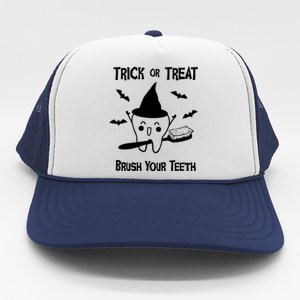 Trick Or Treat Brush Your Teeth Dentist Halloween Costume Gift Trucker Hat