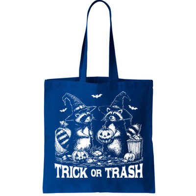 Trick Or Trash Funny Raccoon Halloween Vintage Ghost Costume Gift Tote Bag