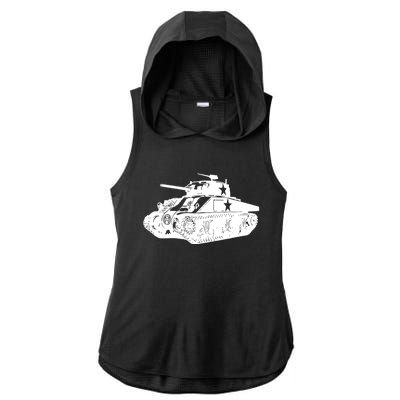 Tanks On Tanks Summer Tankception White Ladies PosiCharge Tri-Blend Wicking Draft Hoodie Tank