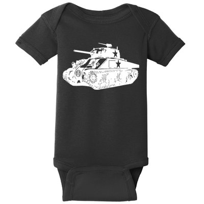 Tanks On Tanks Summer Tankception White Baby Bodysuit