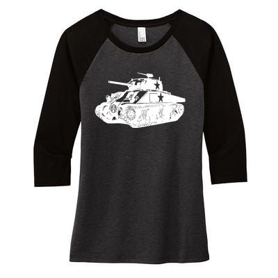 Tanks On Tanks Summer Tankception White Women's Tri-Blend 3/4-Sleeve Raglan Shirt