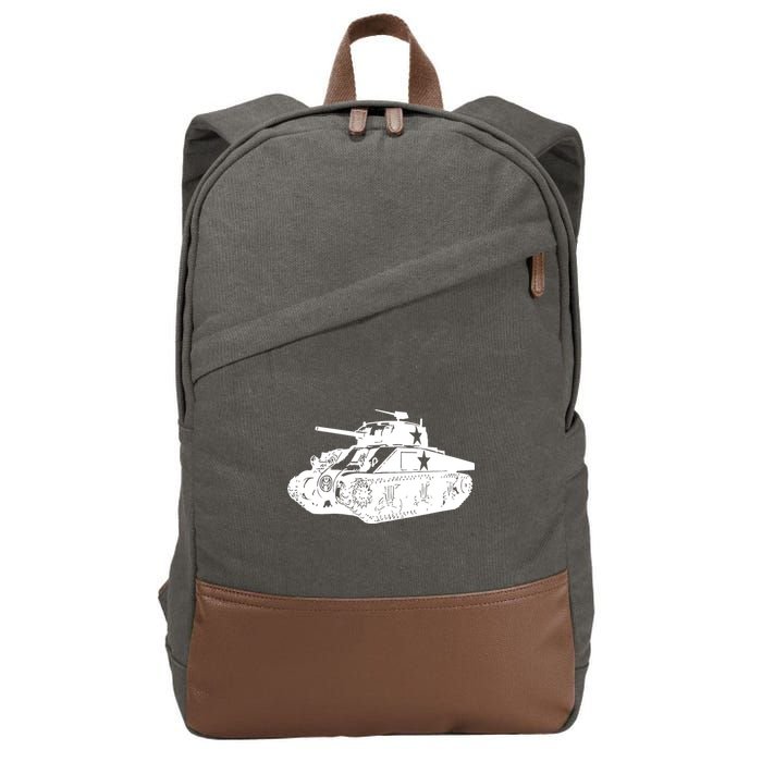 Tanks On Tanks Summer Tankception White Cotton Canvas Backpack