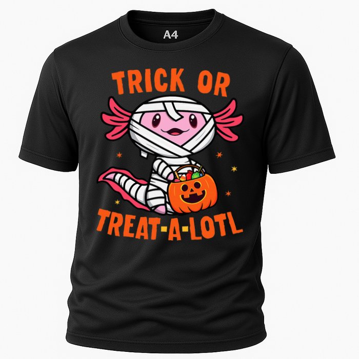 Trick or Treat A Lotl Axolotl Halloween Costume Cooling Performance Crew T-Shirt