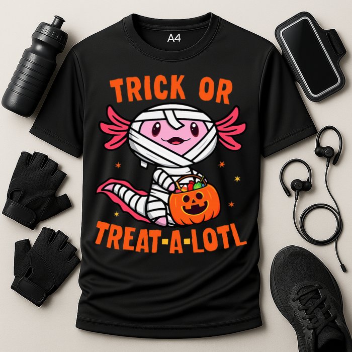Trick or Treat A Lotl Axolotl Halloween Costume Cooling Performance Crew T-Shirt