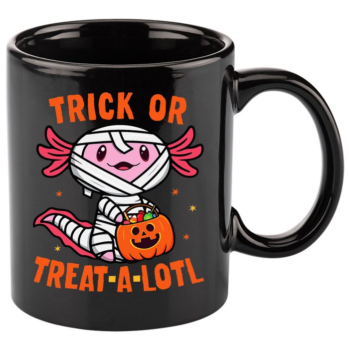 Trick or Treat A Lotl Axolotl Halloween Costume 11oz C Handle Ceramic Mug