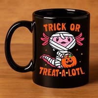 Trick or Treat A Lotl Axolotl Halloween Costume 11oz C Handle Ceramic Mug