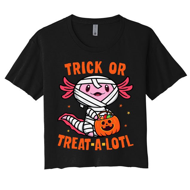 Trick or Treat A Lotl Axolotl Halloween Costume Crop Top