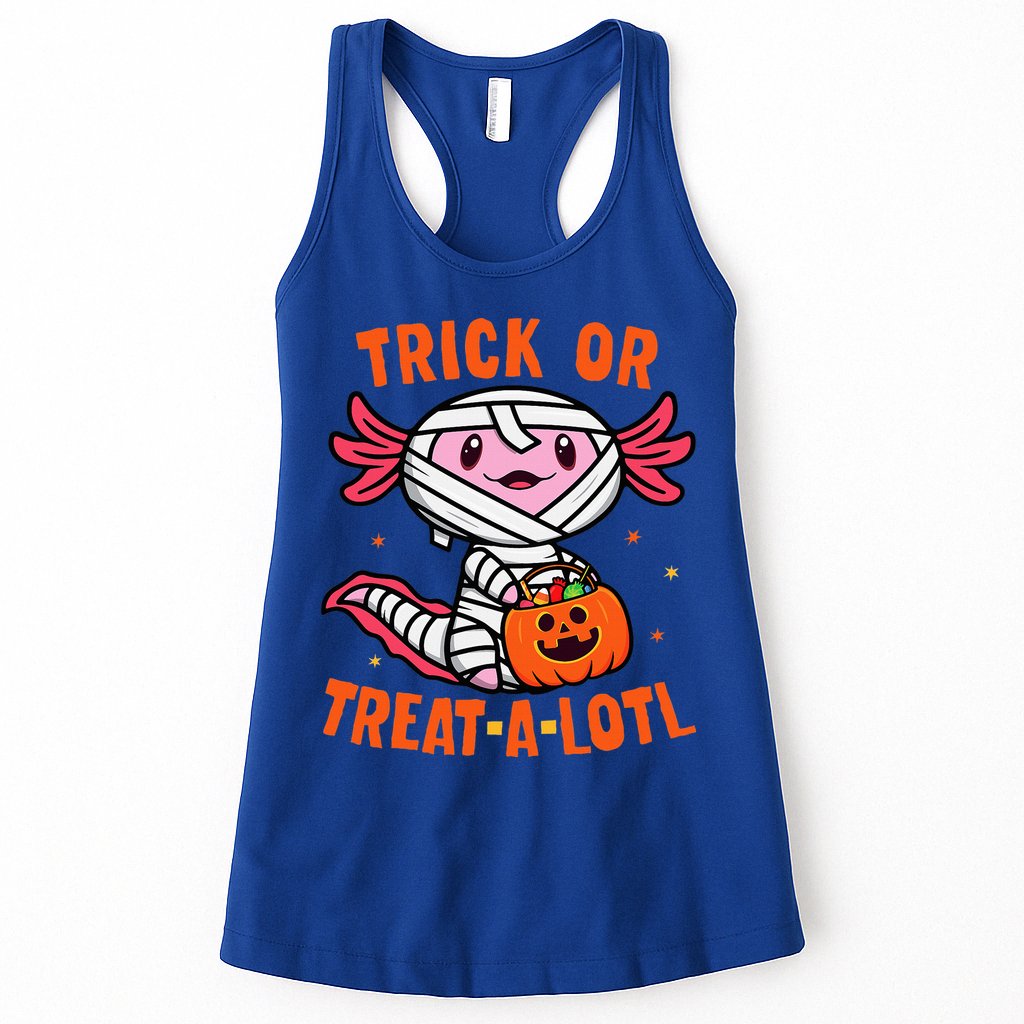 Trick or Treat A Lotl Axolotl Halloween Costume Womens Tank Top