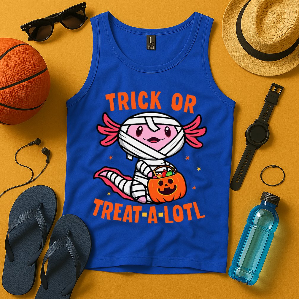 Trick or Treat A Lotl Axolotl Halloween Costume Tank Top