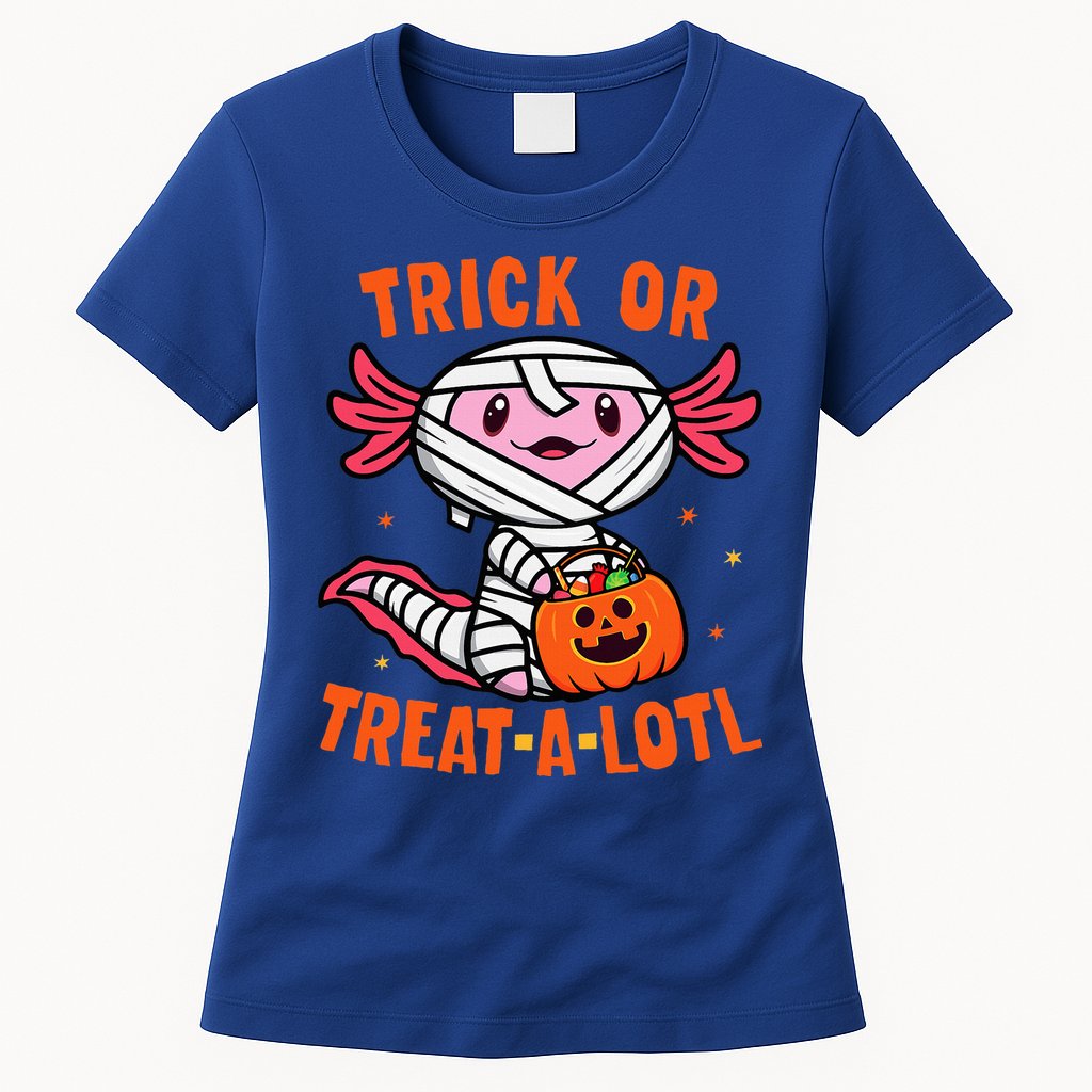 Trick or Treat A Lotl Axolotl Halloween Costume Womens T-Shirt