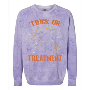 Trick Or Treatment Pt Physical Therapy Therapist Halloween Colorblast Crewneck Sweatshirt