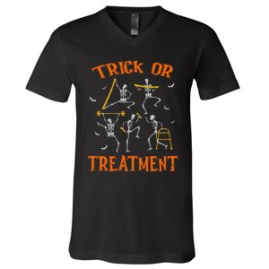 Trick Or Treatment Pt Physical Therapy Therapist Halloween V-Neck T-Shirt