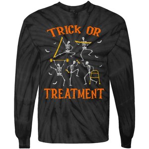 Trick Or Treatment Pt Physical Therapy Therapist Halloween Tie-Dye Long Sleeve Shirt