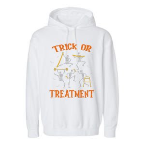 Trick Or Treatment Pt Physical Therapy Therapist Halloween Garment-Dyed Fleece Hoodie