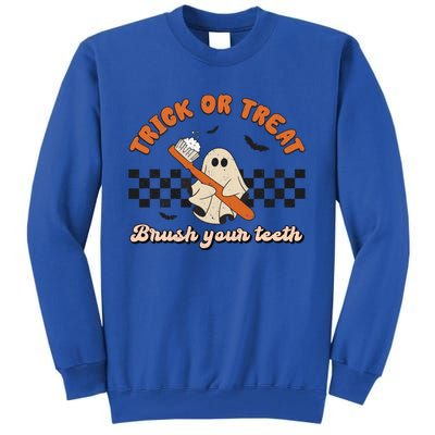 Trick Or Treat Brush Your Teeth Dentist Halloween Costume Great Gift Tall Sweatshirt