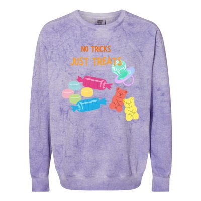 Trick Or Treat Halloween No Tricks Just Treats Great Gift Colorblast Crewneck Sweatshirt