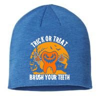 Trick Or Treat Brush Your Teeth Dentist Halloween Costume Gift Sustainable Beanie