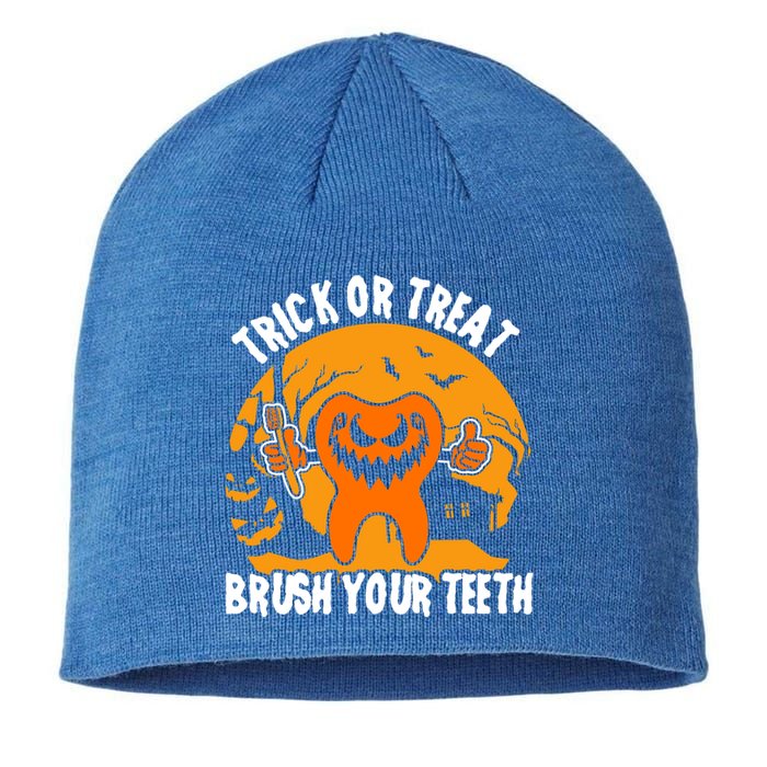 Trick Or Treat Brush Your Teeth Dentist Halloween Costume Gift Sustainable Beanie