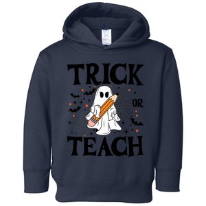 Trick Or Teach Funny Spooky Teacher Ghost Boo Halloween Costume 2024 Gifts Toddler Hoodie