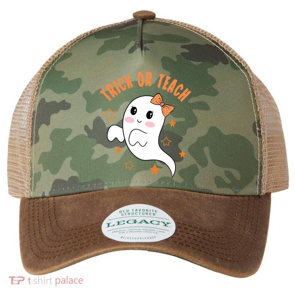 Trick Or Teach Cute Halloween Teacher Legacy Tie Dye Trucker Hat