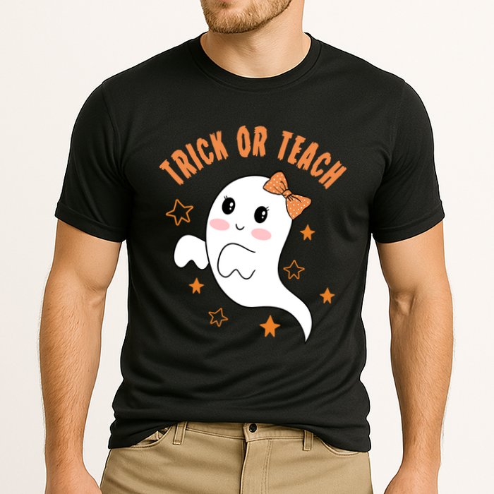 Trick Or Teach Cute Halloween Teacher Cooling Performance Crew T-Shirt