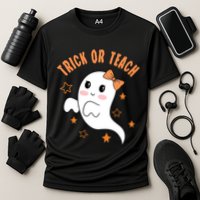 Trick Or Teach Cute Halloween Teacher Cooling Performance Crew T-Shirt