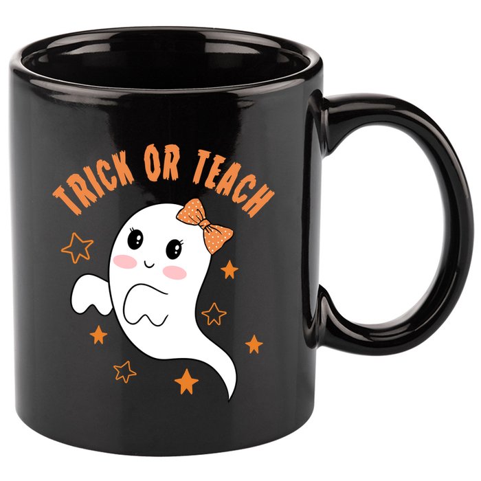 Trick Or Teach Cute Halloween Teacher 11oz C Handle Ceramic Mug