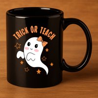 Trick Or Teach Cute Halloween Teacher 11oz C Handle Ceramic Mug
