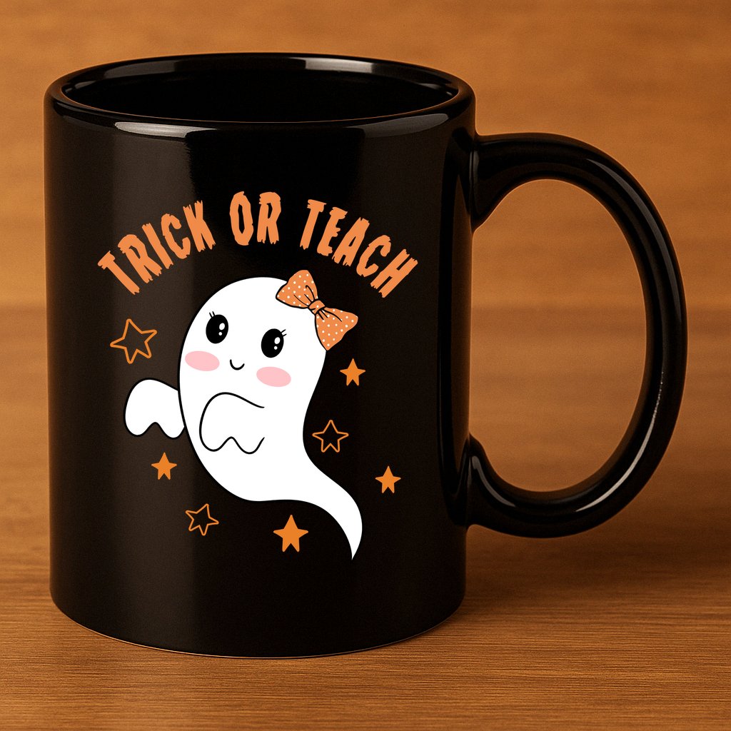 Trick Or Teach Cute Halloween Teacher 11oz C Handle Ceramic Mug