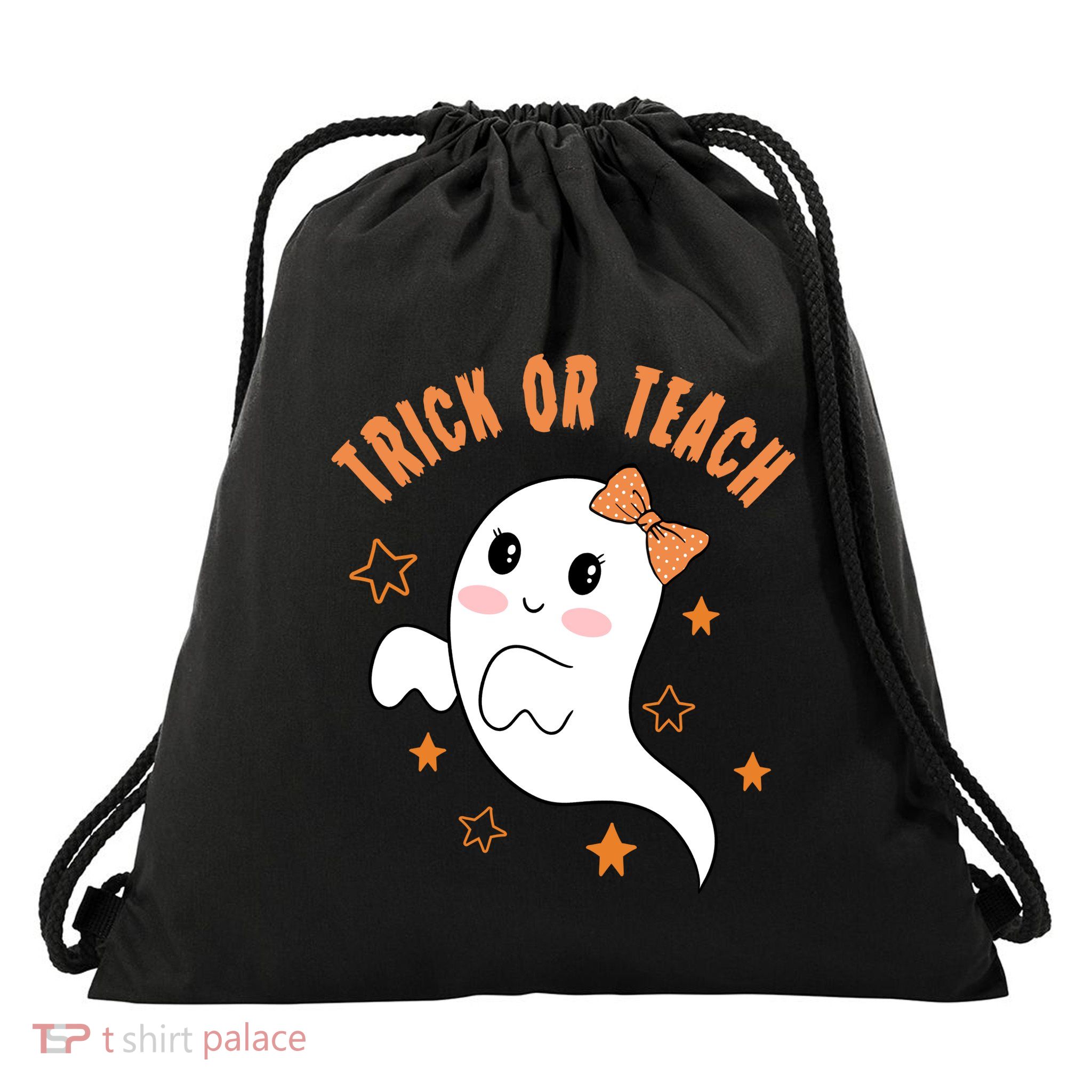 Trick Or Teach Cute Halloween Teacher Drawstring Bag