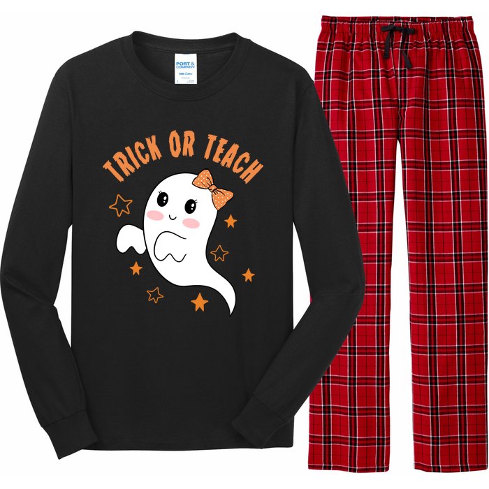 Trick Or Teach Cute Halloween Teacher Long Sleeve Pajama Set