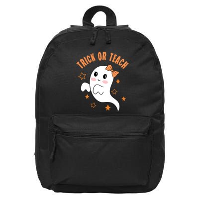 Trick Or Teach Cute Halloween Teacher 16 in Basic Backpack