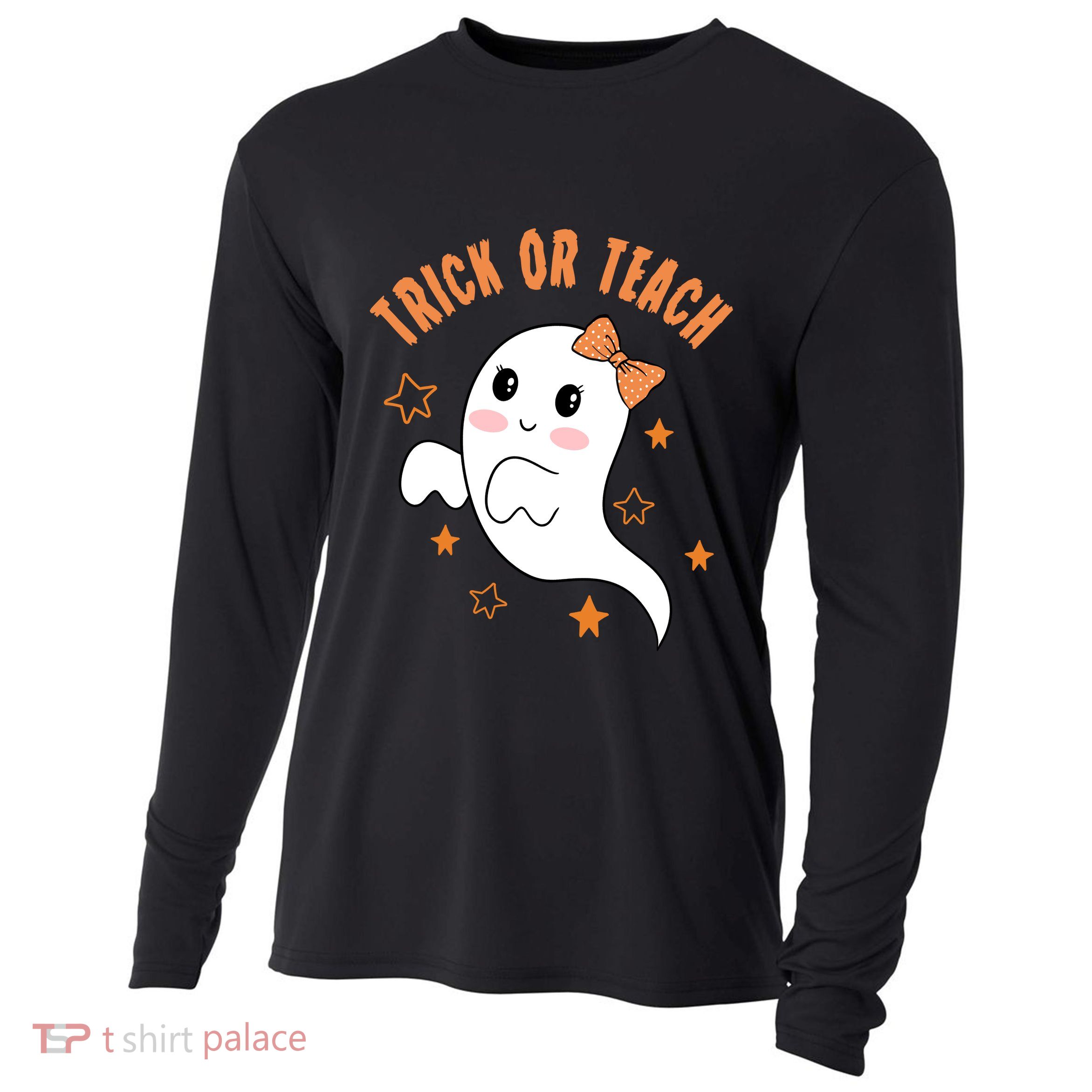Trick Or Teach Cute Halloween Teacher Cooling Performance Long Sleeve Crew