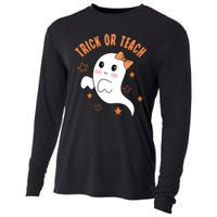 Trick Or Teach Cute Halloween Teacher Cooling Performance Long Sleeve Crew