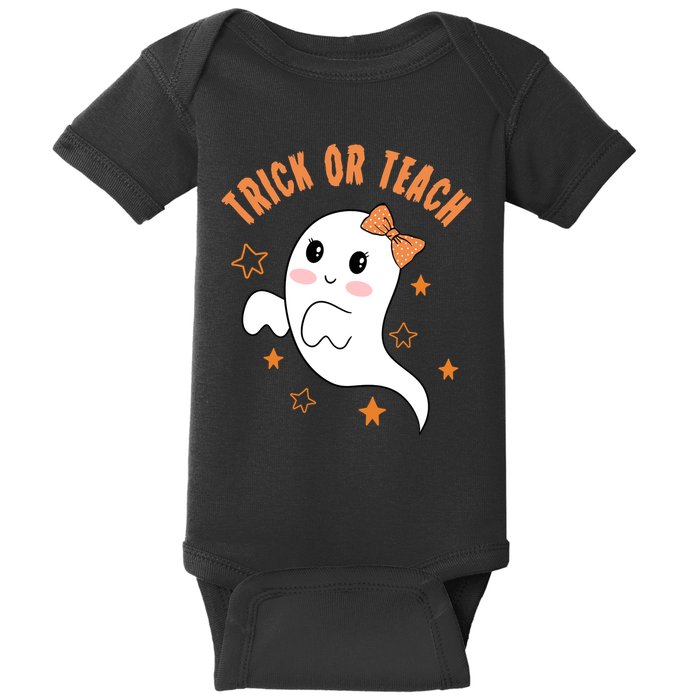 Trick Or Teach Cute Halloween Teacher Baby Bodysuit