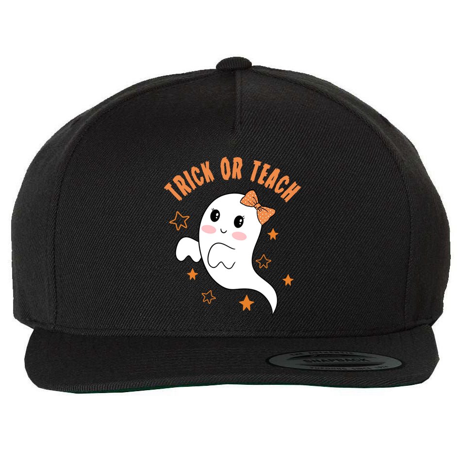 Trick Or Teach Cute Halloween Teacher Wool Snapback Cap