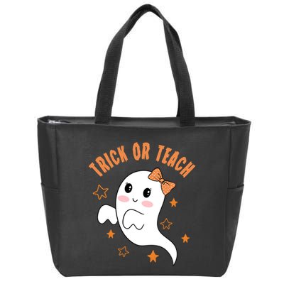 Trick Or Teach Cute Halloween Teacher Zip Tote Bag