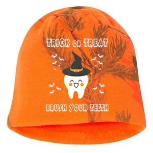 Trick Or Treat Brush Your Teeth Dentist Halloween Costume Gift Kati - Camo Knit Beanie